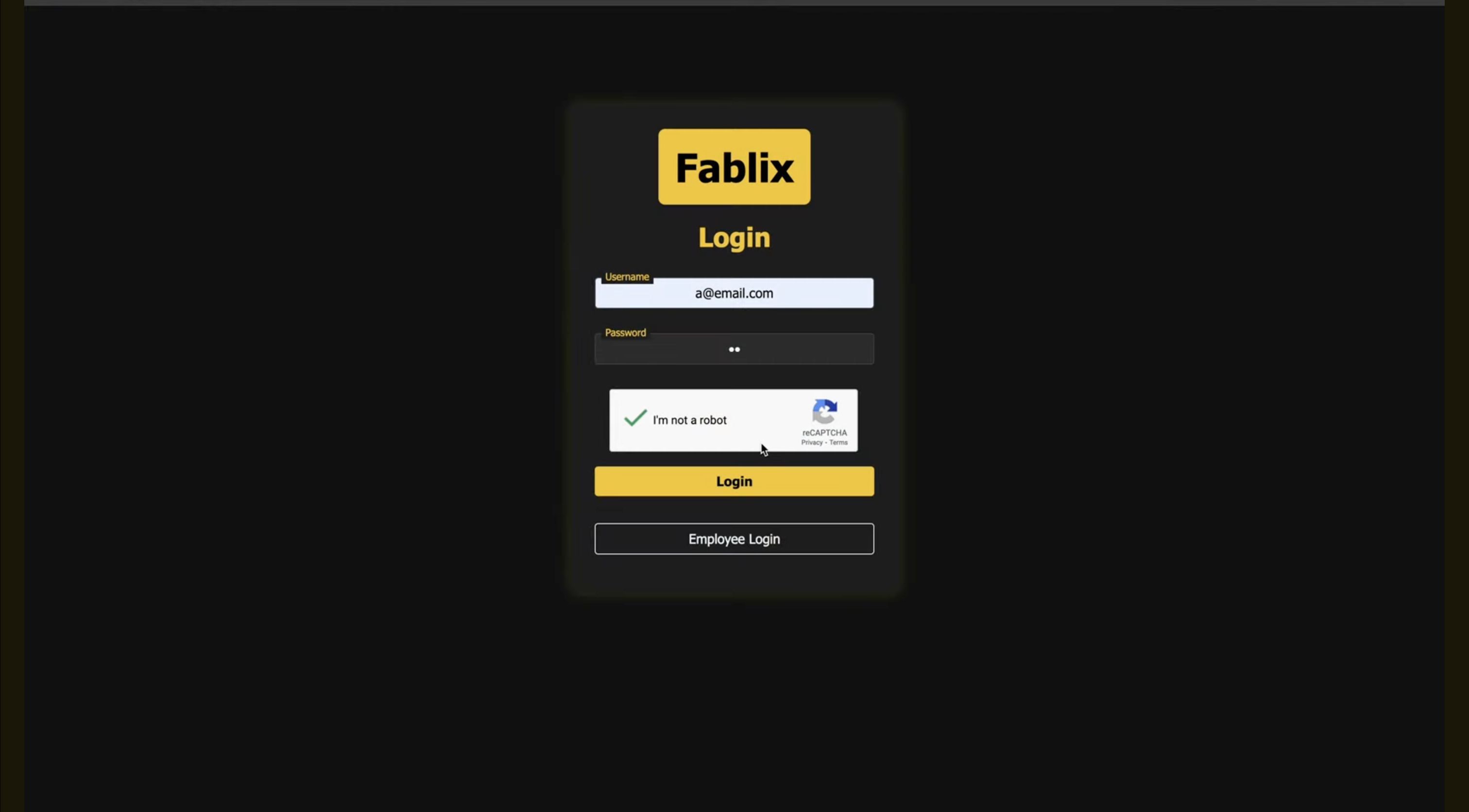 Login enforced by user database + recaptcha
