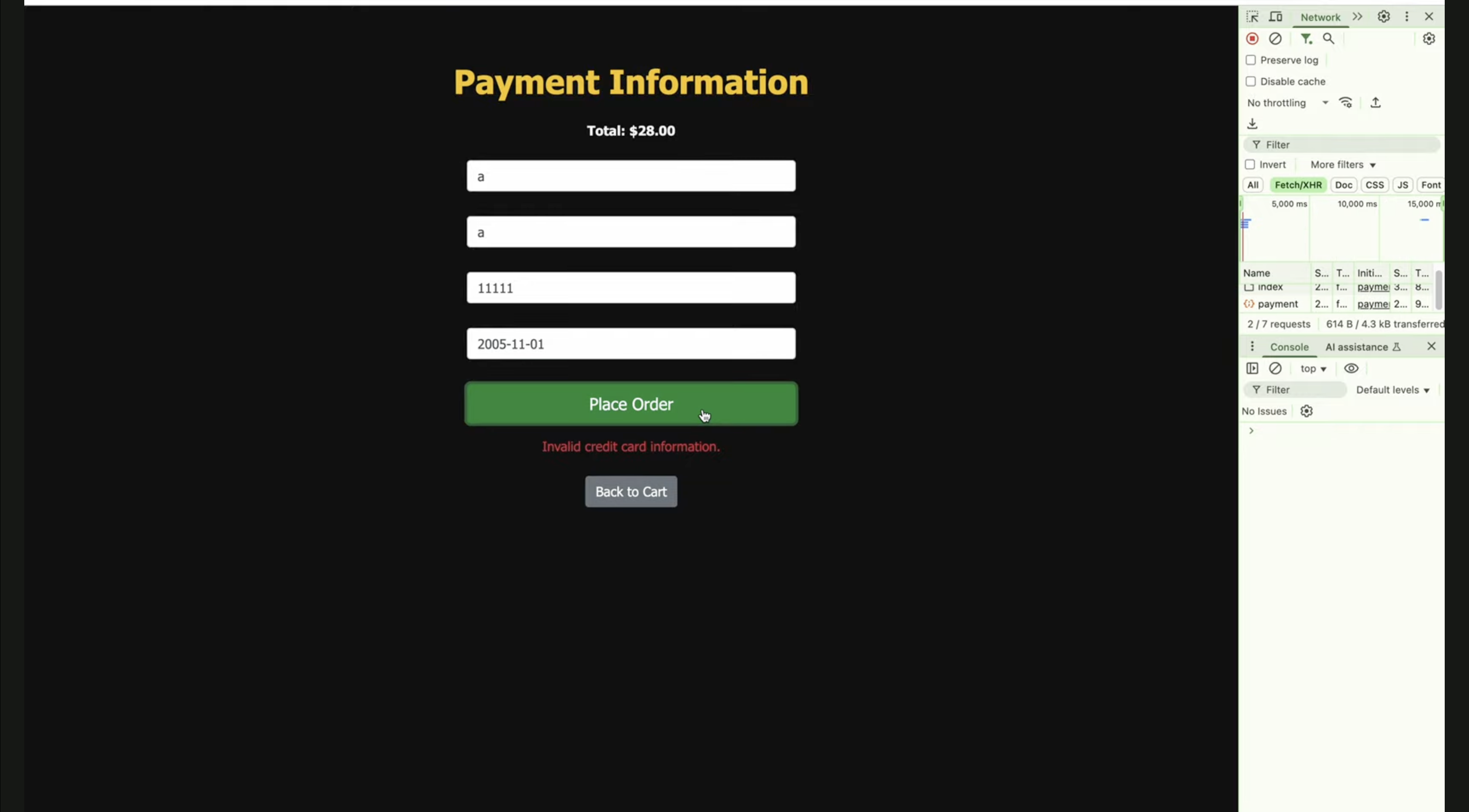 Payment enforced by credit card database
